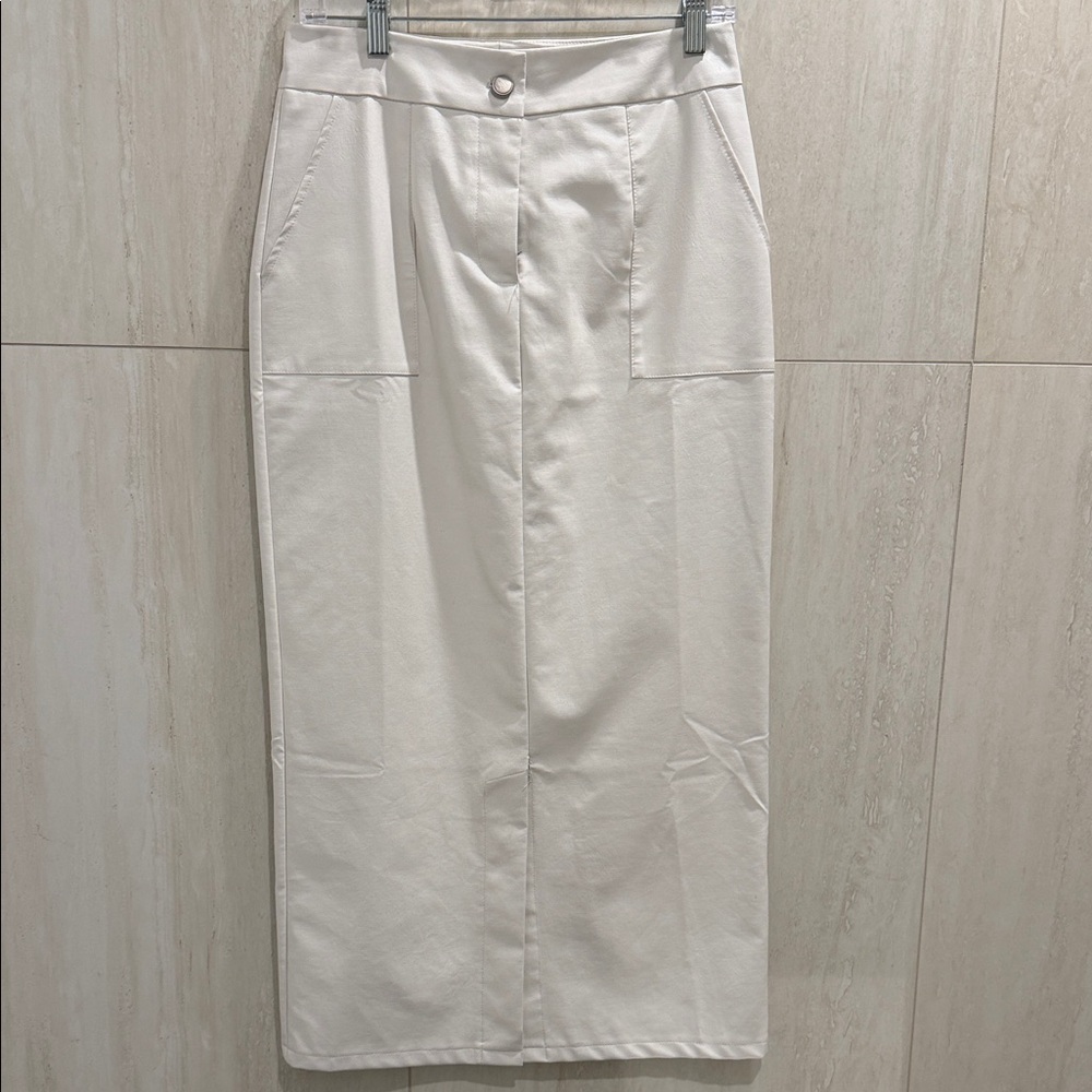 Blank NYC white leather Maxi Skirt
